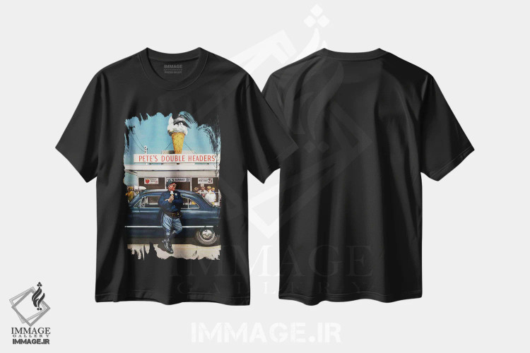 تیشرت مشکی طرح دار مسابقات دبل هدرز پیت، دکور آمریکایی اثر استوان دوهانوس | فروشگاه ایماژ