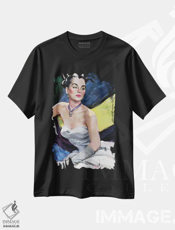 تیشرت مشکی طرح دار نجات در جزیره، دکور آمریکایی اثر کن رایلی | فروشگاه ایماژ