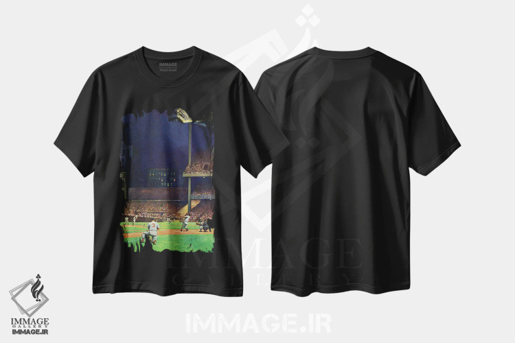 تیشرت مشکی طرح دار ورزشگاه یانکی، دکور آمریکایی اثر جان فالتر | immage.ir
