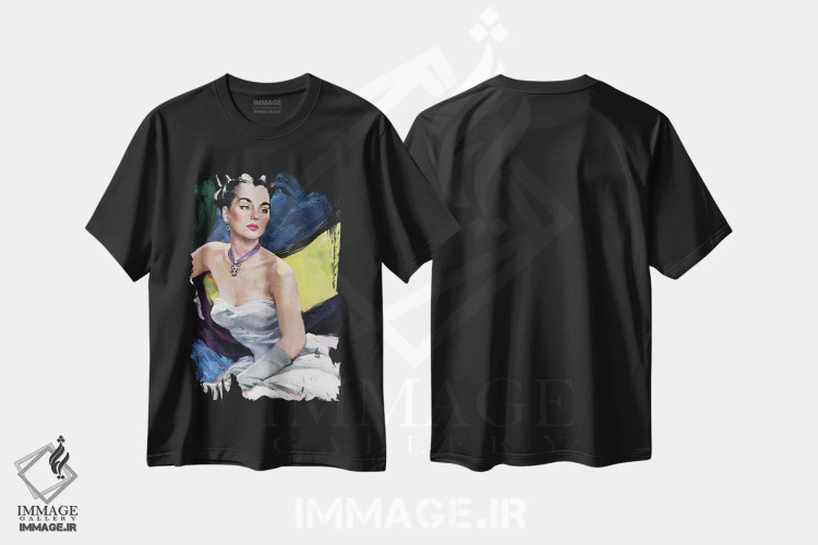 تیشرت مشکی طرح دار نجات در جزیره، دکور آمریکایی اثر کن رایلی | فروشگاه ایماژ