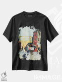 تیشرت مشکی طرح دار تراموای سانفرانسیسکو، دکور آمریکایی اثر مید شفر | فروشگاه ایماژ