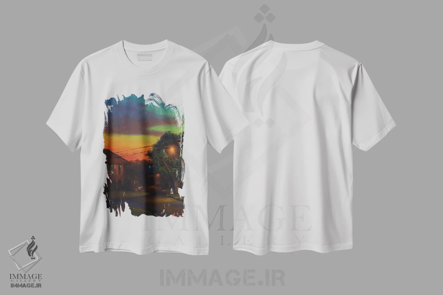 تیشرت سفید طرح دار محله ۱، هنر فاخر معاصر اثر کریستوفر ویدال | فروشگاه ایماژ