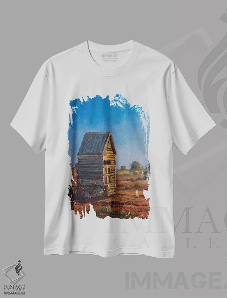 تیشرت سفید طرح دار انبار در سیلورون، هنر فاخر معاصر اثر کریستوفر ویدال | immage.ir