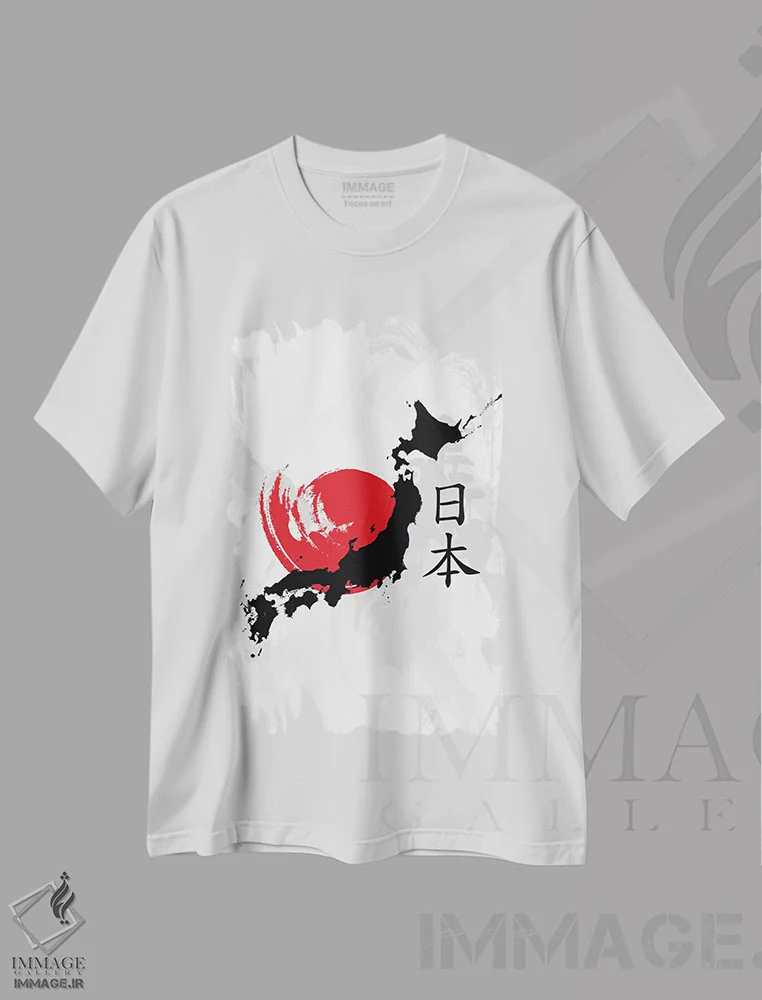 تیشرت سفید طرح دار ژاپن، دکور آسیایی اثر کورنل ولاد | immage.ir