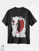 تیشرت مشکی طرح دار سامورایی رونین، دکور آسیایی اثر کورنل ولاد | فروشگاه ایماژ