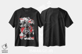 تیشرت مشکی طرح دار سامورایی شکوفهٔ گیلاس، دکور آسیایی اثر کورنل ولاد | immage.ir