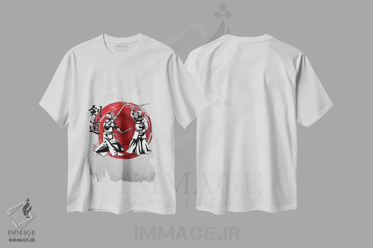 تیشرت سفید طرح دار کندو، دکور آسیایی اثر کورنل ولاد | فروشگاه ایماژ