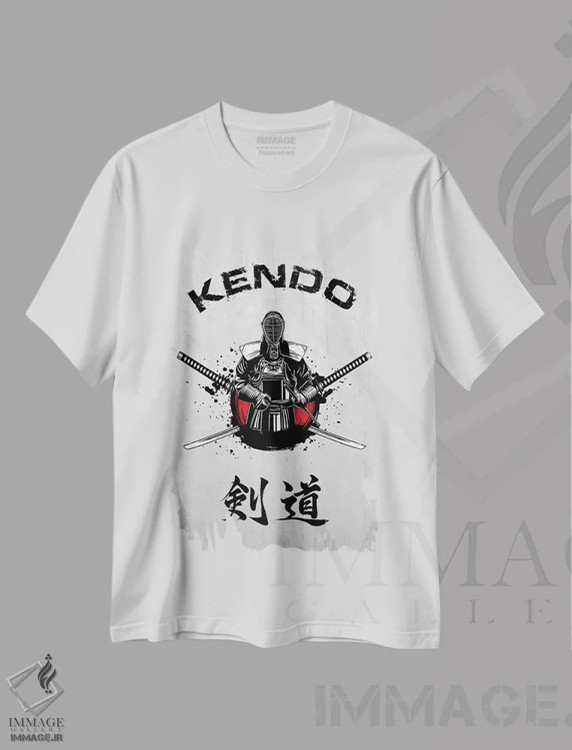 تیشرت سفید طرح دار مبارز کندو، دکور آسیایی اثر کورنل ولاد | immage.ir