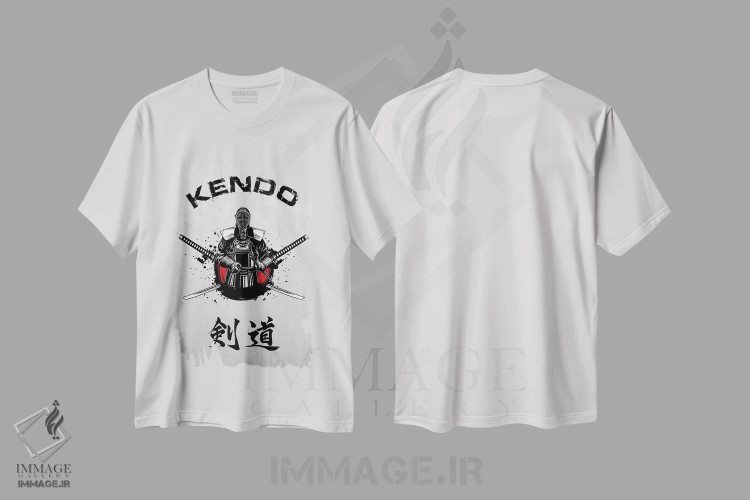 تیشرت سفید طرح دار مبارز کندو، دکور آسیایی اثر کورنل ولاد | immage.ir