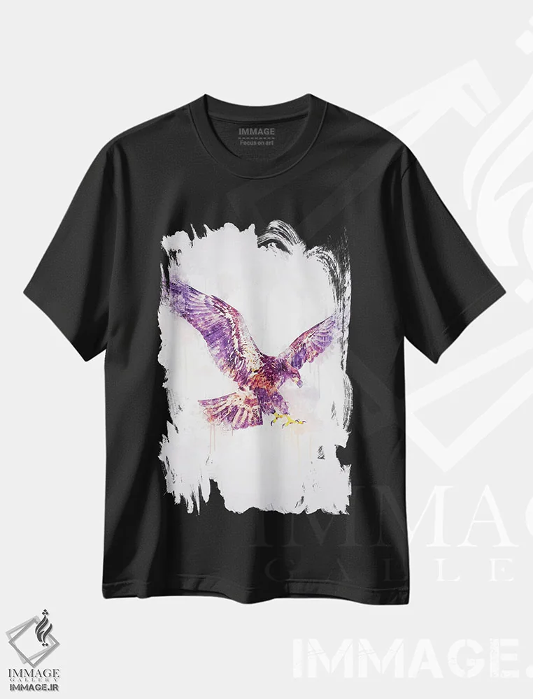 تیشرت مشکی طرح دار عقاب، تزئینی اثر کورنل ولاد | immage.ir