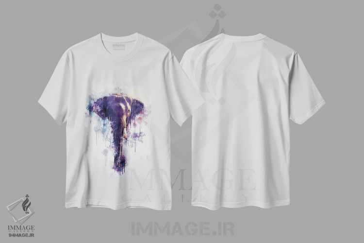تیشرت سفید طرح دار سر فیل، تزئینی اثر کورنل ولاد | immage.ir