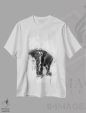 تیشرت سفید طرح دار فیل سیاه و سفید، تزئینی اثر کورنل ولاد | immage.ir