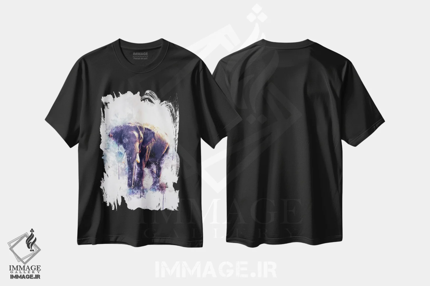 تیشرت مشکی طرح دار فیل، تزئینی اثر کورنل ولاد | immage.ir