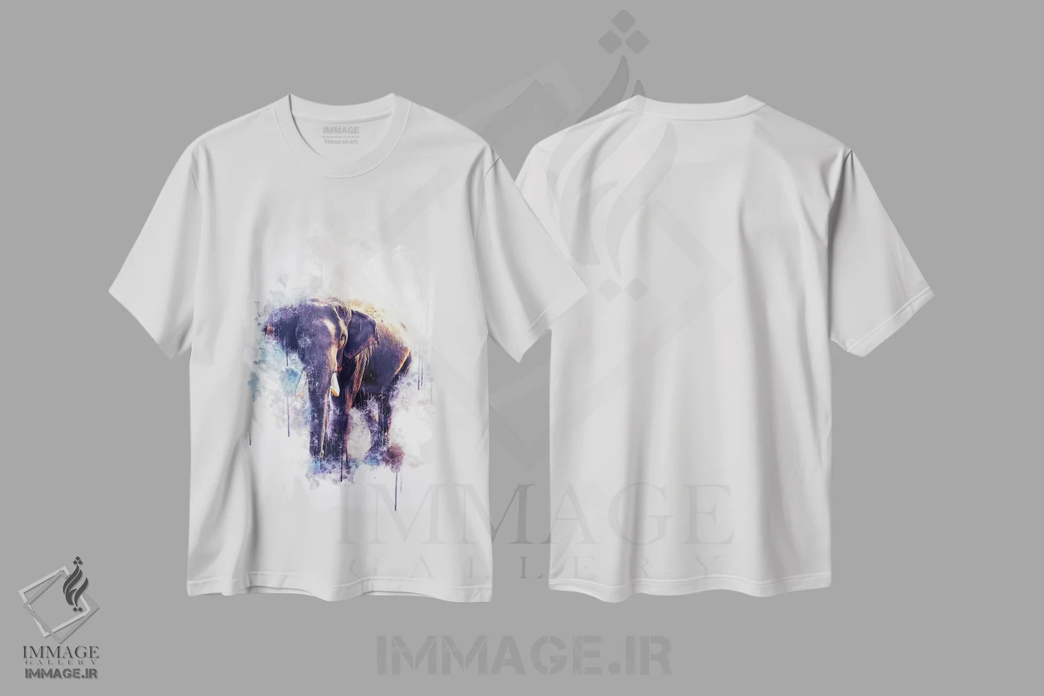تیشرت سفید طرح دار فیل، تزئینی اثر کورنل ولاد | فروشگاه ایماژ
