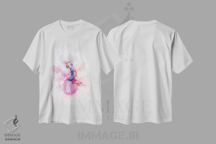 تیشرت سفید طرح دار ماهی رنگارنگ، تزئینی اثر کورنل ولاد | فروشگاه ایماژ