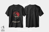تیشرت مشکی طرح دار حمله سامورایی بوشیدو، دکور آسیایی اثر کورنل ولاد | فروشگاه ایماژ
