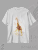 تیشرت سفید طرح دار زرافه، تزئینی اثر کورنل ولاد | فروشگاه ایماژ