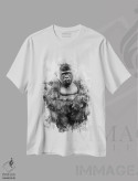 تیشرت سفید طرح دار گوریل سیاه و سفید، تزئینی اثر کورنل ولاد | immage.ir