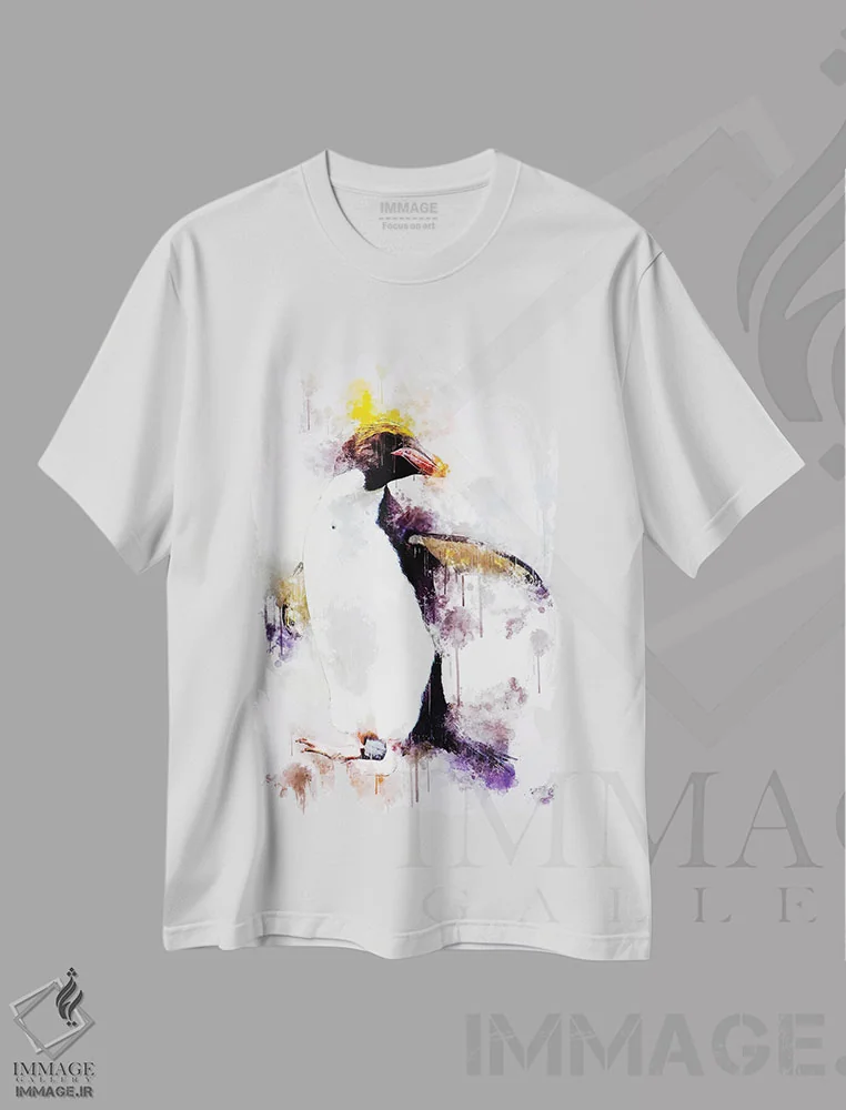 تیشرت سفید طرح دار پنگوئن ماکارونی، تزئینی اثر کورنل ولاد | immage.ir
