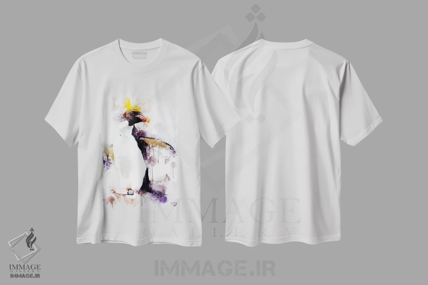 تیشرت سفید طرح دار پنگوئن ماکارونی، تزئینی اثر کورنل ولاد | immage.ir