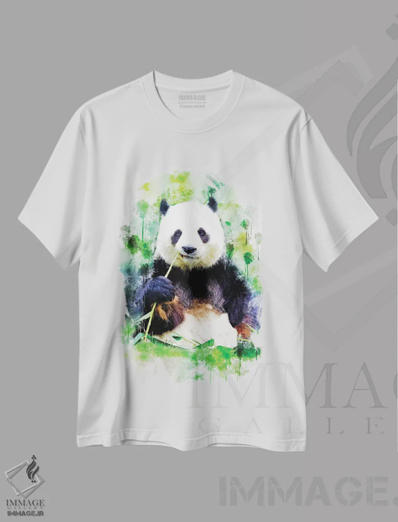 تیشرت سفید طرح دار پاندا، تزئینی اثر کورنل ولاد | فروشگاه ایماژ