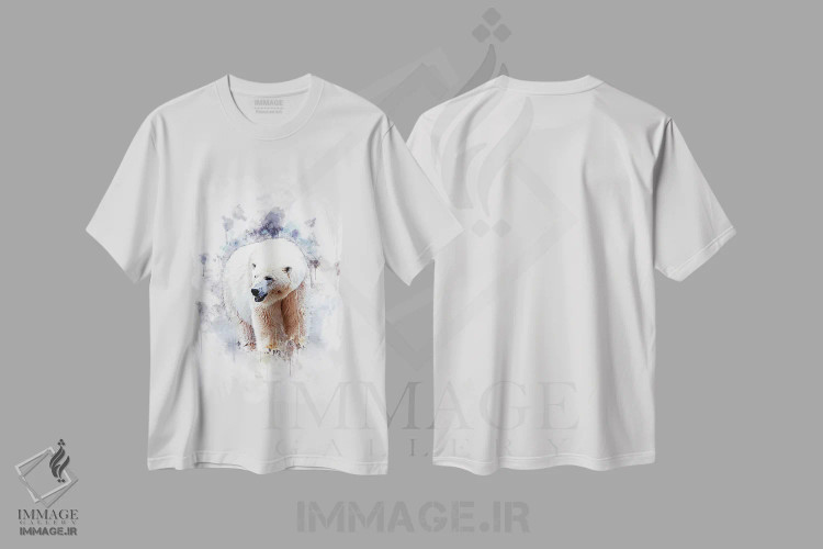 تیشرت سفید طرح دار خرس قطبی، تزئینی اثر کورنل ولاد | immage.ir