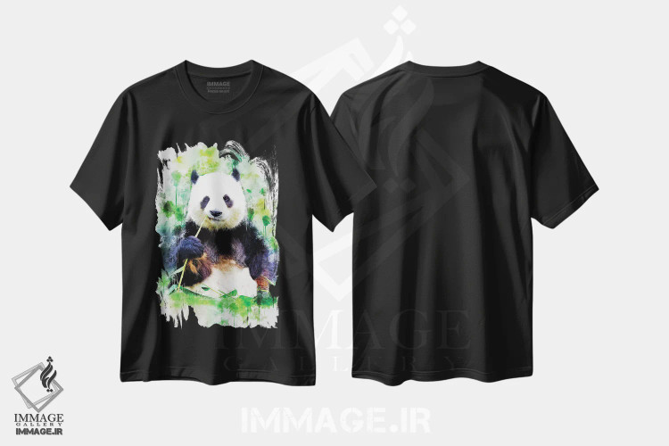 تیشرت مشکی طرح دار پاندا، تزئینی اثر کورنل ولاد | immage.ir