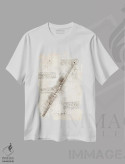 تیشرت سفید طرح دار فلوت، تزئینی اثر کورنل ولاد | فروشگاه ایماژ