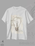 تیشرت سفید طرح دار لامپ، تزئینی اثر کورنل ولاد | فروشگاه ایماژ