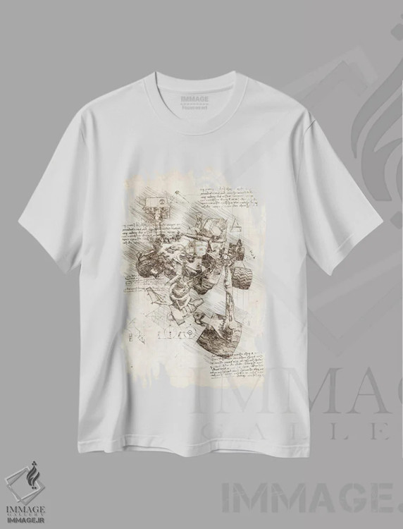 تیشرت سفید طرح دار کاوشگر کنجکاوی مریخ، تزئینی اثر کورنل ولاد | immage.ir