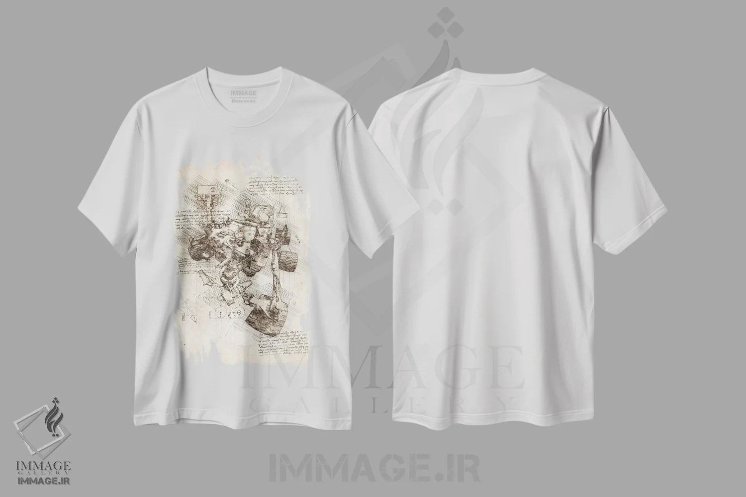 تیشرت سفید طرح دار کاوشگر کنجکاوی مریخ، تزئینی اثر کورنل ولاد | immage.ir