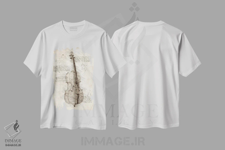 تیشرت سفید طرح دار ویولنسل، تزئینی اثر کورنل ولاد | immage.ir