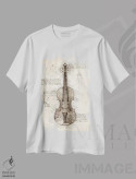 تیشرت سفید طرح دار ویولن، دکوراسیون جایگزین اثر کورنل ولاد | immage.ir