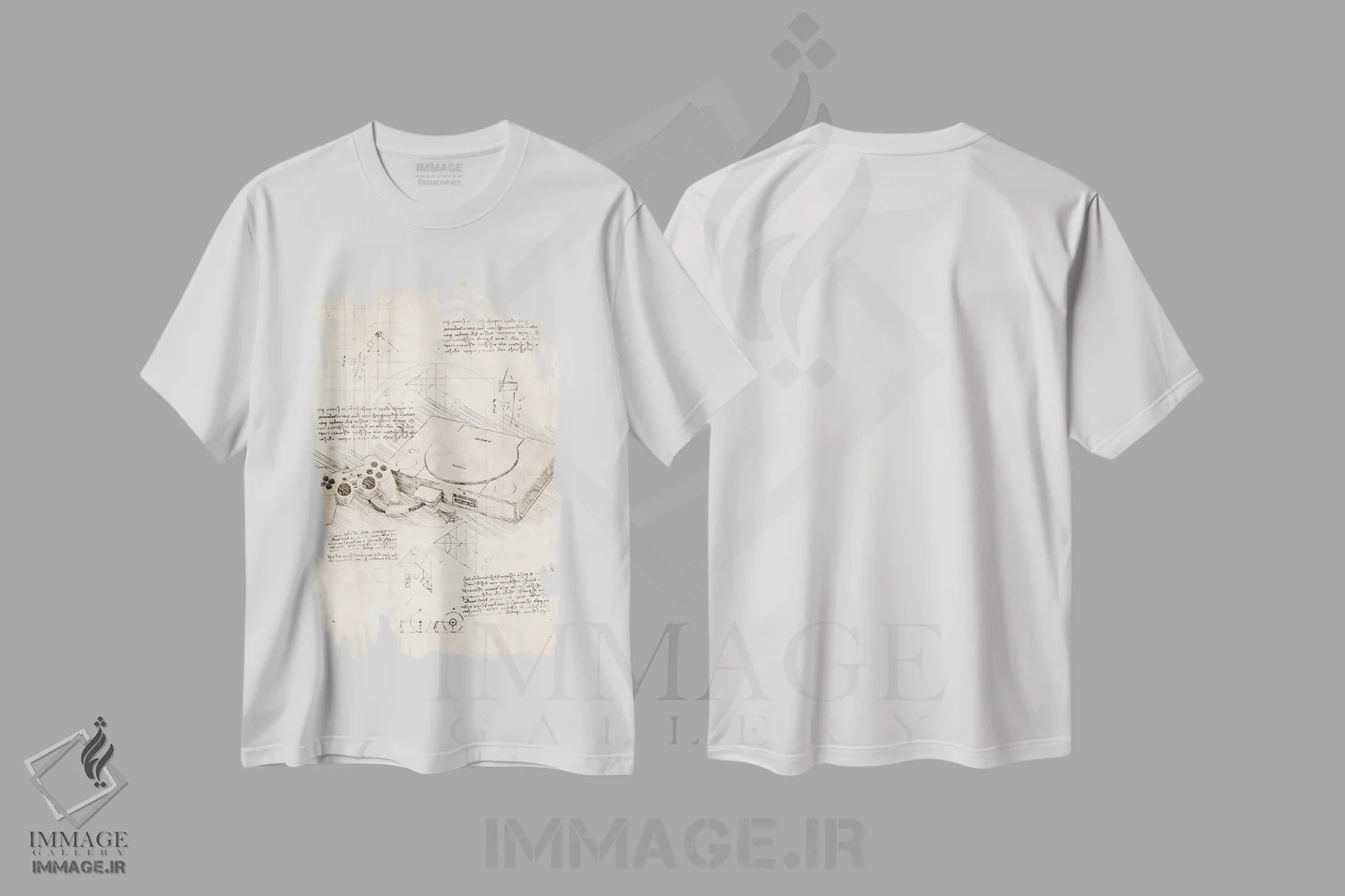 تیشرت سفید طرح دار پلی استیشن ۱، تزئینی اثر کورنل ولاد | immage.ir