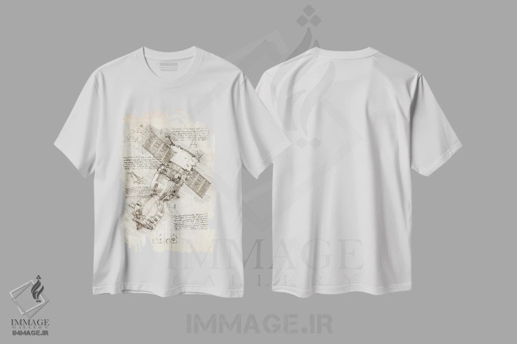تیشرت سفید طرح دار فضاپیمای سایوز، تزئینی اثر کورنل ولاد | immage.ir