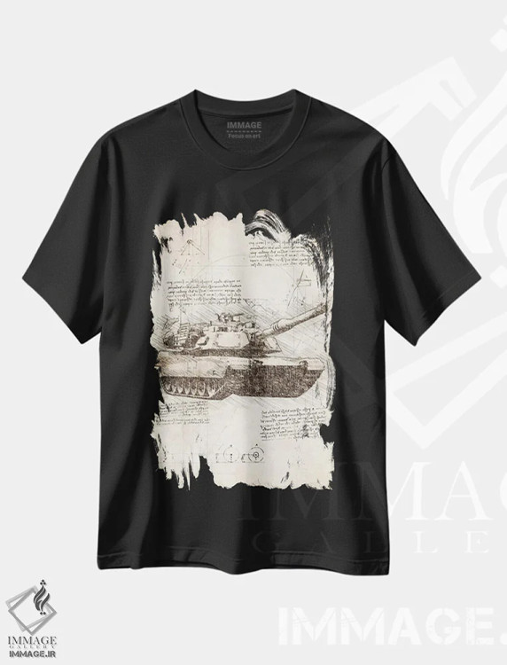 تیشرت مشکی طرح دار تانک، تزئینی اثر کورنل ولاد | immage.ir