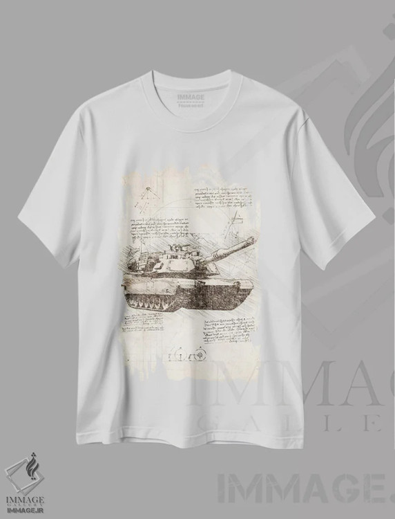 تیشرت سفید طرح دار تانک، تزئینی اثر کورنل ولاد | فروشگاه ایماژ