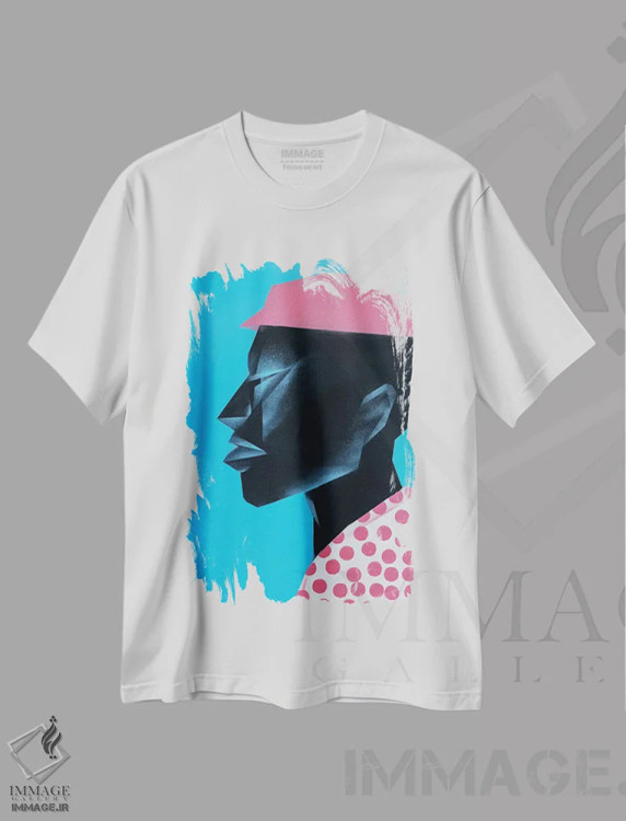 تیشرت سفید طرح دار بامبا، هنر آمریکایی آفریقایی تبار اثر وی کالونتو | فروشگاه ایماژ