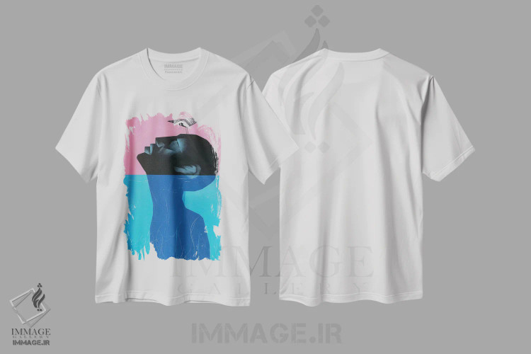 تیشرت سفید طرح دار غرق شدن داوطلبانه II، هنر آمریکایی آفریقایی تبار اثر وی کالونتو | فروشگاه ایماژ