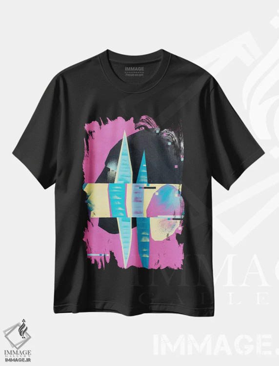 تیشرت مشکی طرح دار حال آینده II، هنر آمریکایی آفریقایی تبار اثر وی کالونتو | فروشگاه ایماژ