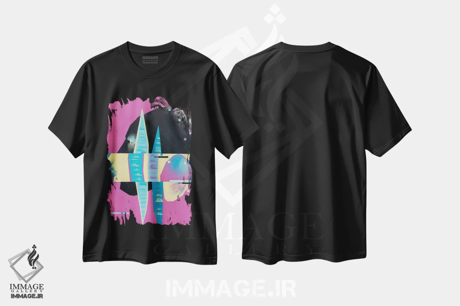 تیشرت مشکی طرح دار حال آینده II، هنر آمریکایی آفریقایی تبار اثر وی کالونتو | فروشگاه ایماژ