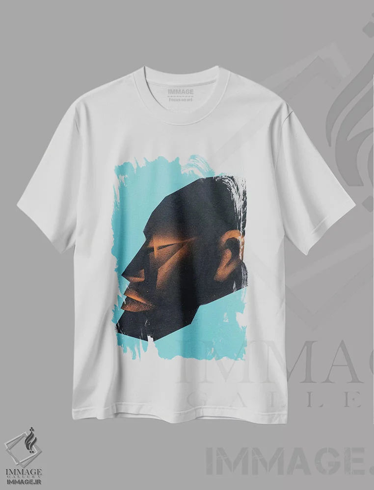 تیشرت سفید طرح دار سر I، هنر آمریکایی آفریقایی تبار اثر وی کالونتو | فروشگاه ایماژ