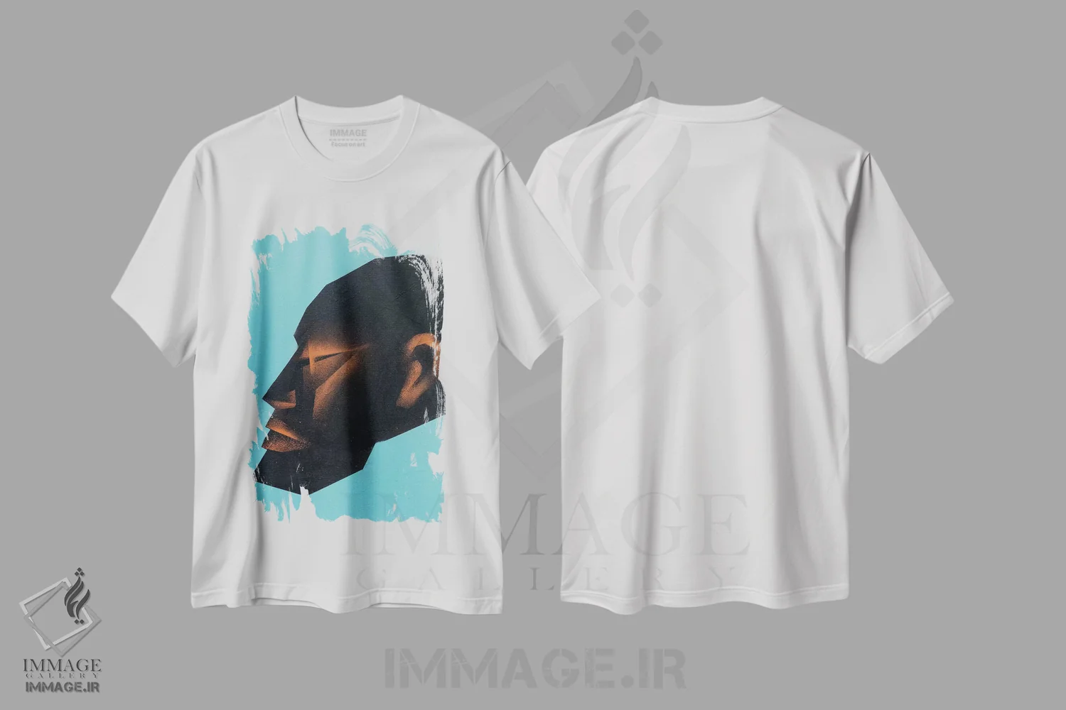 تیشرت سفید طرح دار سر I، هنر آمریکایی آفریقایی تبار اثر وی کالونتو | فروشگاه ایماژ