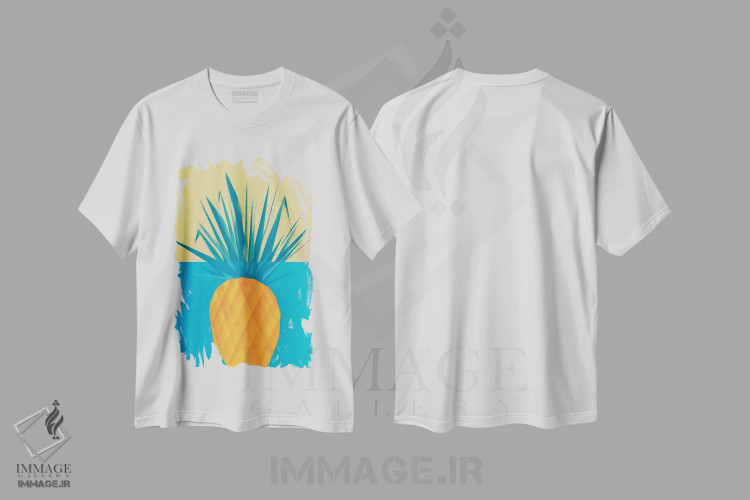 تیشرت سفید طرح دار آناناس، هنر فاخر معاصر اثر وی کالونتو | immage.ir