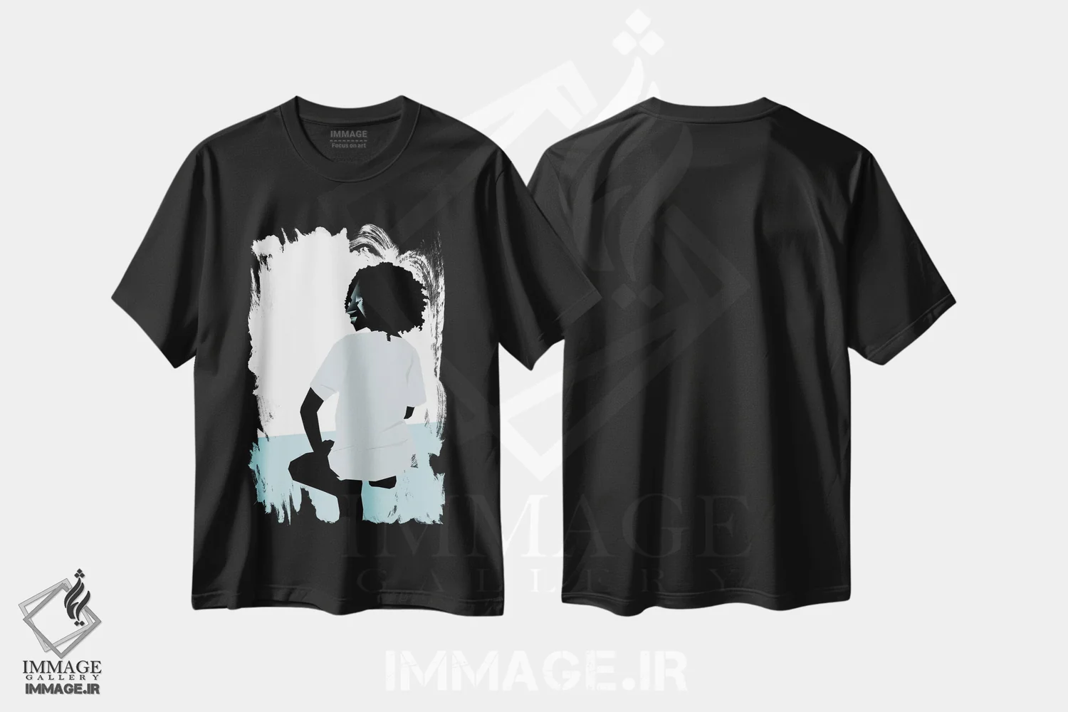 تیشرت مشکی طرح دار ساحل سرد، هنر دیجیتال اثر وی کالونتو | immage.ir