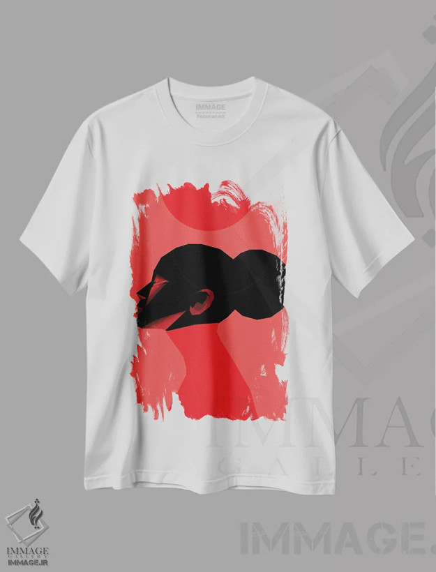 تیشرت سفید طرح دار زن خورشید سرخ، هنر آمریکایی آفریقایی تبار اثر وی کالونتو | فروشگاه ایماژ