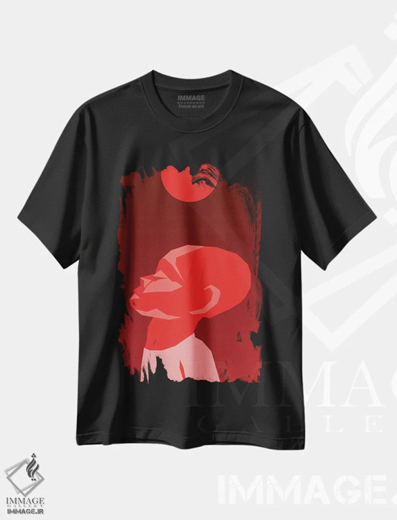 تیشرت مشکی طرح دار شفق قطبی، هنر آمریکایی آفریقایی تبار اثر وی کالونتو | فروشگاه ایماژ