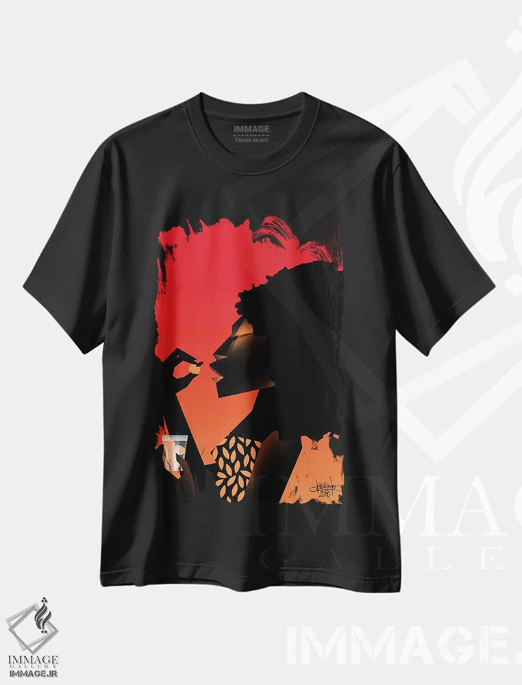 تیشرت مشکی طرح دار خشک V، هنر آمریکایی آفریقایی تبار اثر وی کالونتو | immage.ir