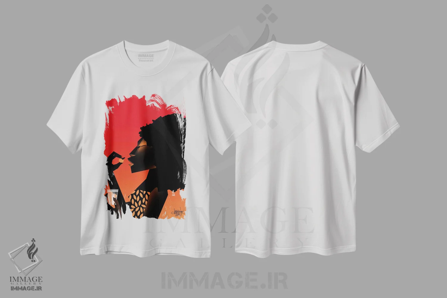 تیشرت سفید طرح دار خشک V، هنر آمریکایی آفریقایی تبار اثر وی کالونتو | فروشگاه ایماژ