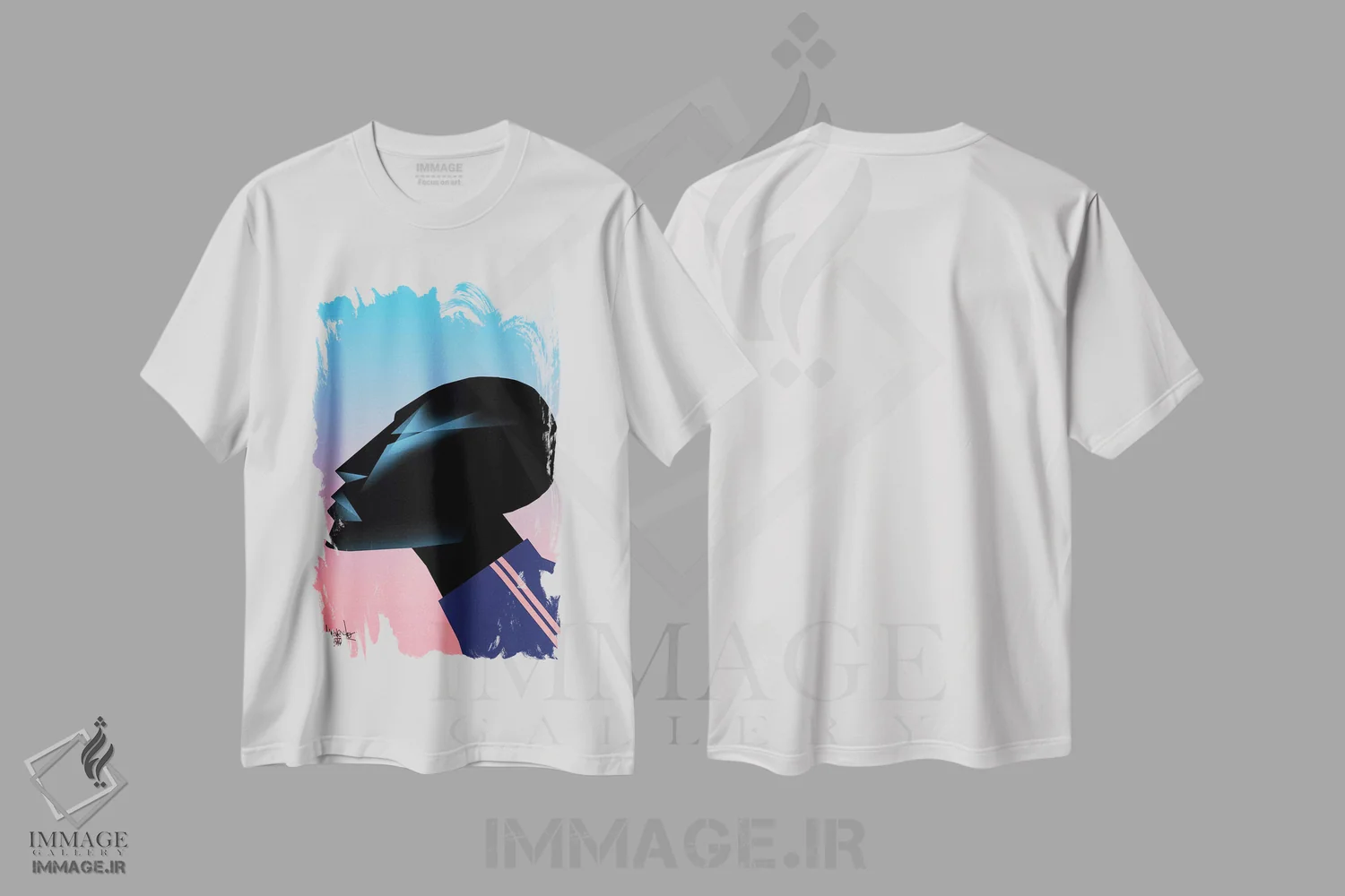 تیشرت سفید طرح دار فضا همان مکان است I، هنر آمریکایی آفریقایی تبار اثر وی کالونتو | immage.ir